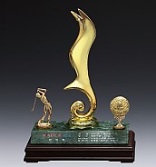 금속 골드 천연옥 트로피  [JW396-01]